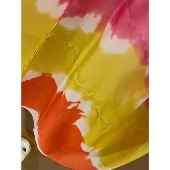 Colorful Tie-Dye Lightweight Kimono Cardigan Pink/Yellow/Orange Open Front - Picture 5 of 6